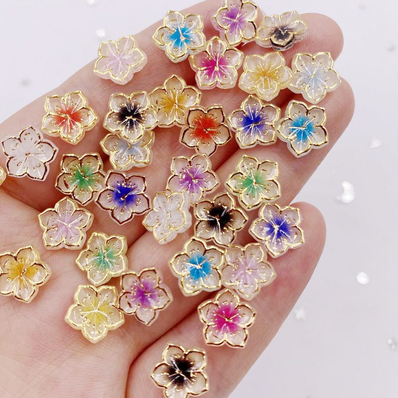 50 buc rășină, drăguț, colorat, 10 mm, ceas, floare, cristal, bijuterie, cu spate plat, strasuri, bricolaj, album de însemnări de nuntă pentru unghii, artizanat L613