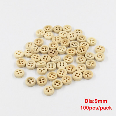 30-100 de bucăți nasturi rotunzi de mai multe dimensiuni, nasturi din lemn amestecați, culoare naturală, cu 4 găuri, pentru albume de albume, accesorii de cusut bricolaj