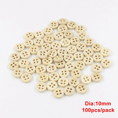 30-100 de bucăți nasturi rotunzi de mai multe dimensiuni, nasturi din lemn amestecați, culoare naturală, cu 4 găuri, pentru albume de albume, accesorii de cusut bricolaj