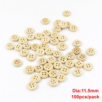 30-100 de bucăți nasturi rotunzi de mai multe dimensiuni, nasturi din lemn amestecați, culoare naturală, cu 4 găuri, pentru albume de albume, accesorii de cusut bricolaj
