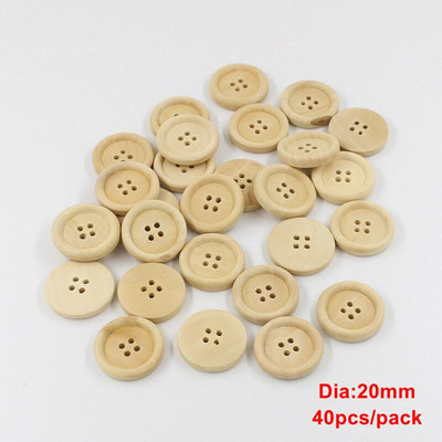30-100 de bucăți nasturi rotunzi de mai multe dimensiuni, nasturi din lemn amestecați, culoare naturală, cu 4 găuri, pentru albume de albume, accesorii de cusut bricolaj