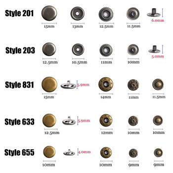 Метални закопчалки Копчета Botones Преса с притискащи клещи Шивашки аксесоари за дрехи/палта/чанти/кожени занаяти