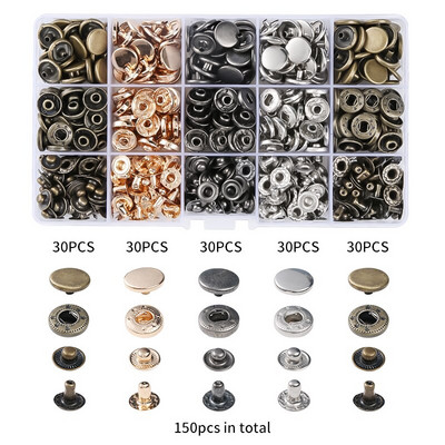 Metallist krõpskinnitused Nööbid Botones Surve tangidega Õmblustarvikud rõivaste/mantlite/kottide/nahast käsitöö jaoks