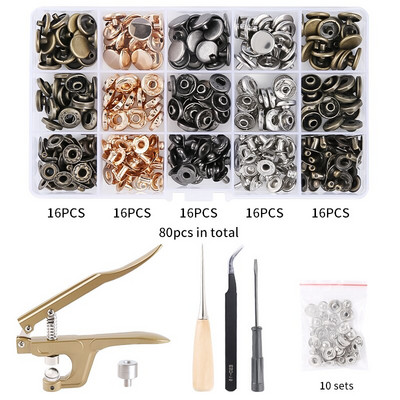 Metallist krõpskinnitused Nööbid Botones Surve tangidega Õmblustarvikud rõivaste/mantlite/kottide/nahast käsitöö jaoks