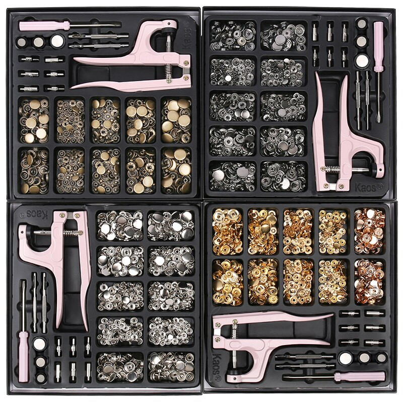 Metallist krõpskinnitused Nööbid Botones Surve tangidega Õmblustarvikud rõivaste/mantlite/kottide/nahast käsitöö jaoks