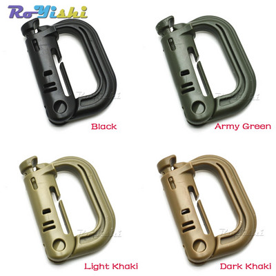 Molle Tactical Backpack EDC Shackle Carabiner Snap D-Ring Clip KeyRing Locking