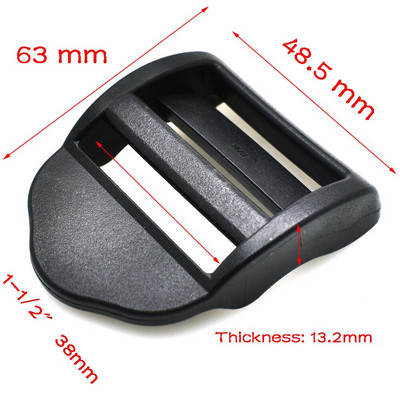 20 mm 25 mm 32 mm 38 mm plastikinės juodos kopėčių užrakto slankiojančios sagtys, skirtos kuprinės diržams