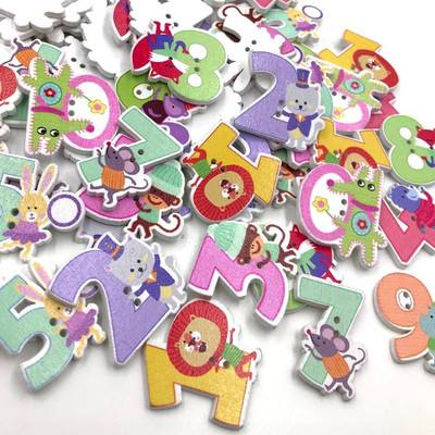 50 τεμ. κουμπιά ραπτικής ξύλου από ζωικά είδη Κουκουβάγια/Gog/Πουλί/Λουλούδια WB421