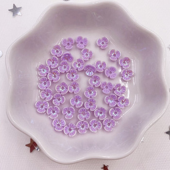 50 τεμ 6mm Μίνι πολύχρωμο τρισδιάστατο λουλούδι τέχνη νυχιών στρας με 1 κουμπιά τρύπας Απλικέ Λεύκωμα DIY Αξεσουάρ μανικιούρ Στολίδια L09