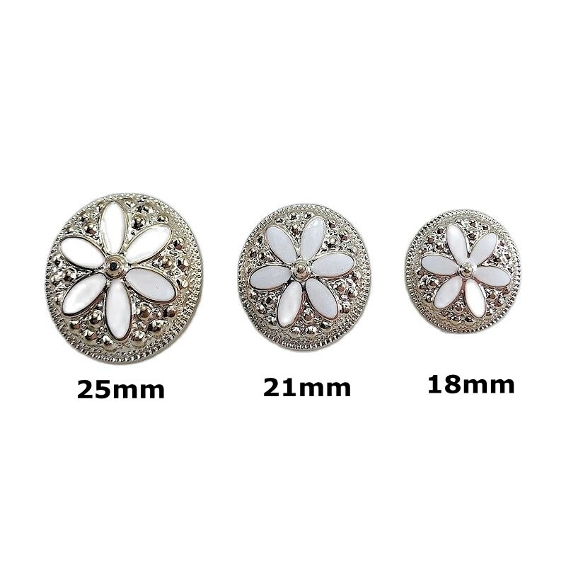 10PCS 18/21/25mm Γυναικείο παλτό αντιανεμικό μαργαριτάρι με ηλεκτρολυτική επιμετάλλωση πλαστικά κουμπιά Αξεσουάρ ραπτικής ένδυσης DIY