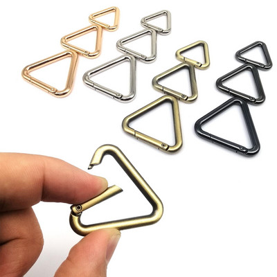 Triangle Spring Gate O Ring Openable Leather Bag Handbag Belt Strap Buckle Connect Keyring Pendant Key Chain Snap Clasp Clip DIY