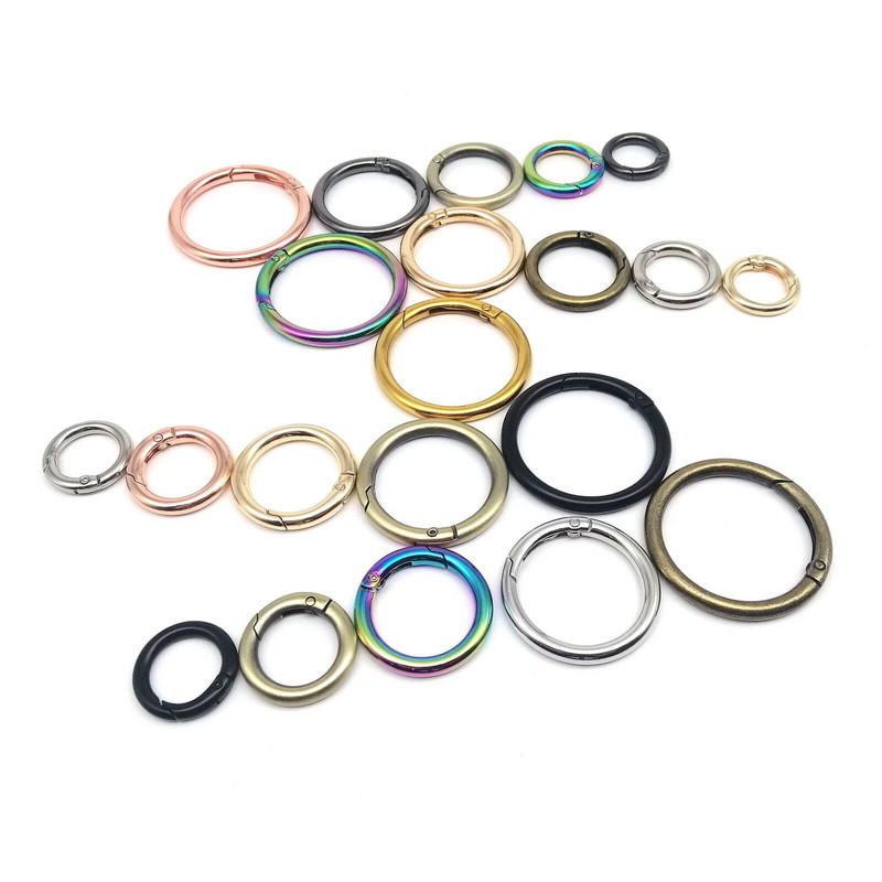 Spring Gate O Ring avatav võtmehoidja võti nahast kott käekoti rihma rihma leiud ripats pandla klambri klamber päästiku konks