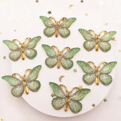 Novih 10 komada smole od smole 25*38 mm Bling Šareni leptiri Ravni dijamant s 1 rupom Ukrasi DIY Wedding Appliques Craft W75