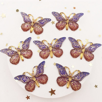 Novih 10 komada smole od smole 25*38 mm Bling Šareni leptiri Ravni dijamant s 1 rupom Ukrasi DIY Wedding Appliques Craft W75