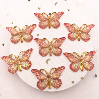 Novih 10 komada smole od smole 25*38 mm Bling Šareni leptiri Ravni dijamant s 1 rupom Ukrasi DIY Wedding Appliques Craft W75