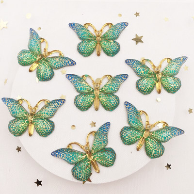 Novih 10 komada smole od smole 25*38 mm Bling Šareni leptiri Ravni dijamant s 1 rupom Ukrasi DIY Wedding Appliques Craft W75