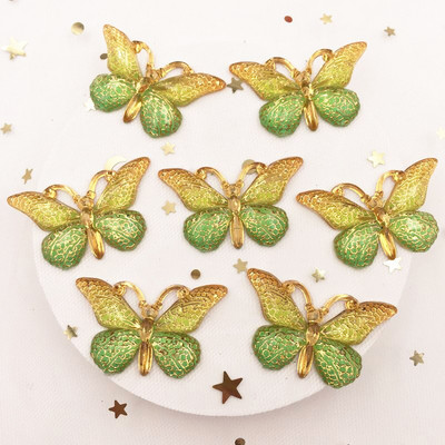 Novih 10 komada smole od smole 25*38 mm Bling Šareni leptiri Ravni dijamant s 1 rupom Ukrasi DIY Wedding Appliques Craft W75