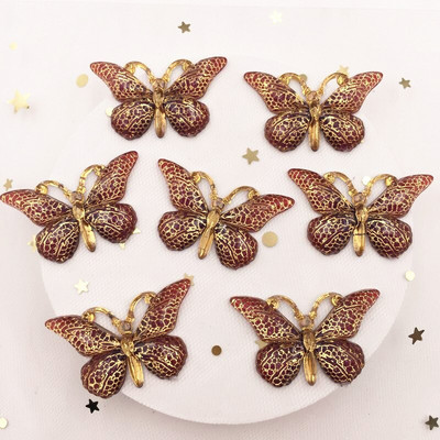 Novih 10 komada smole od smole 25*38 mm Bling Šareni leptiri Ravni dijamant s 1 rupom Ukrasi DIY Wedding Appliques Craft W75