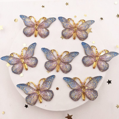 Novih 10 komada smole od smole 25*38 mm Bling Šareni leptiri Ravni dijamant s 1 rupom Ukrasi DIY Wedding Appliques Craft W75