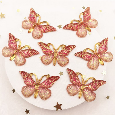 Novih 10 komada smole od smole 25*38 mm Bling Šareni leptiri Ravni dijamant s 1 rupom Ukrasi DIY Wedding Appliques Craft W75