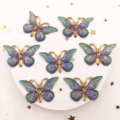 Novih 10 komada smole od smole 25*38 mm Bling Šareni leptiri Ravni dijamant s 1 rupom Ukrasi DIY Wedding Appliques Craft W75