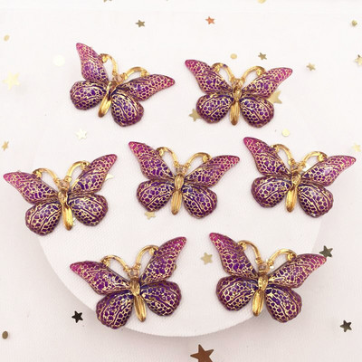 Novih 10 komada smole od smole 25*38 mm Bling Šareni leptiri Ravni dijamant s 1 rupom Ukrasi DIY Wedding Appliques Craft W75