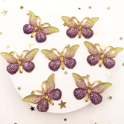 Novih 10 komada smole od smole 25*38 mm Bling Šareni leptiri Ravni dijamant s 1 rupom Ukrasi DIY Wedding Appliques Craft W75