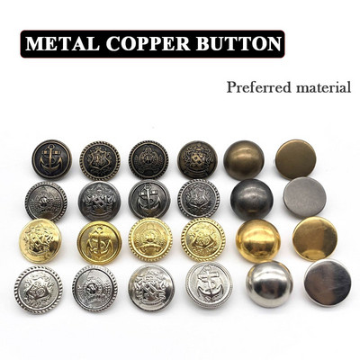 10pcs 15/18/20/23/25 mm golden gold color metal buttons garment coat sewing accessories buttons for clothing crafts
