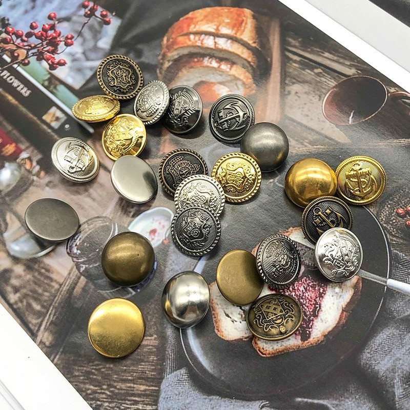 10vnt 15/18/20/23/25 mm aukso aukso spalvos metalinės sagos drabužių palto siuvimo aksesuarai sagos rūbams amatai