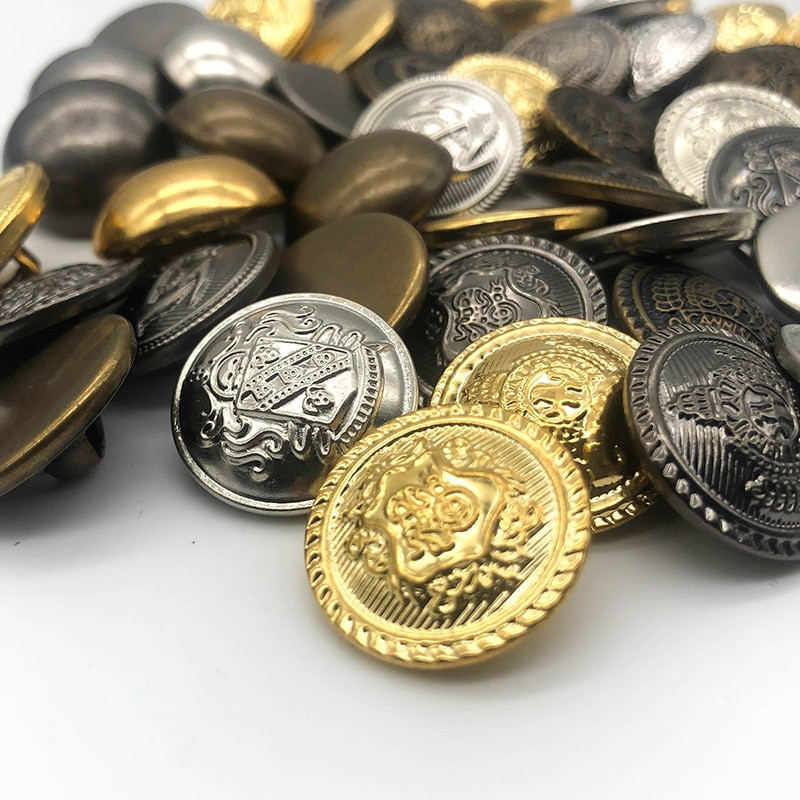 10vnt 15/18/20/23/25 mm aukso aukso spalvos metalinės sagos drabužių palto siuvimo aksesuarai sagos rūbams amatai