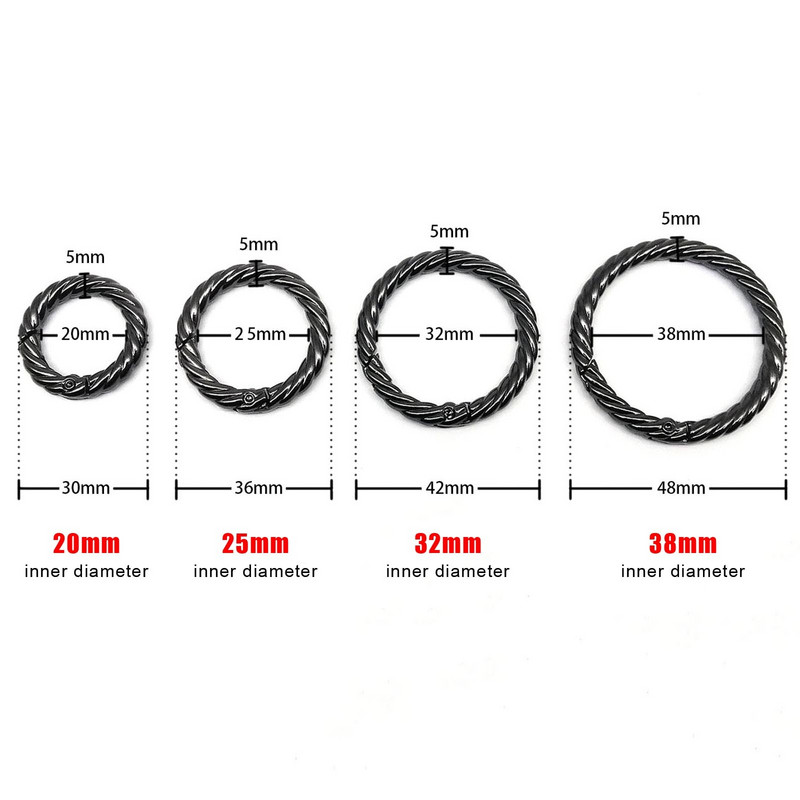 Keerdvedruga O-rõngas avatav nahast kott käekoti rihm pannal Connect Võtmehoidja ripats Võtmekoera kett Snap klambriga klamber karabiin