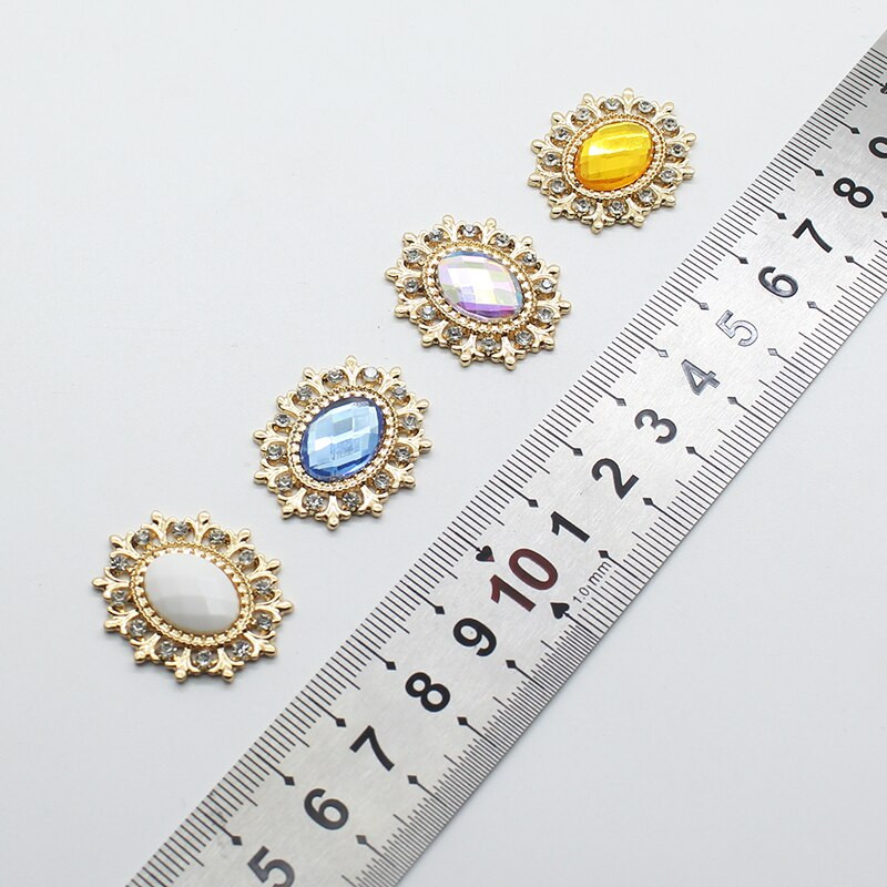 10 τμχ/παρτίδα DIY Manualidades Accessories Snap Flatback ράψιμο κουμπί για ρούχα Διακοσμητικά μεταλλικά κουμπιά από στρας κοσμήματα