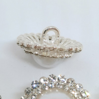 20MM луксозни перлени кристални копчета от облекло Моден декор Метален кръгъл бутон Сребърен бутон Аксесоари за шиене Облекло Направи си сам