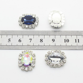 10 бр., шиещи копчета с кристали за ръкоделие, 20*16 мм, подходящи за дрехи, шапки и други декоративни аксесоари