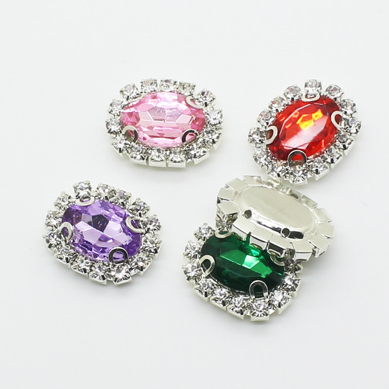 10 kom, gumbi za šivanje vještačkih dijamanata za ručni rad, 20*16 mm, prikladni za odjeću, šešire i druge ukrasne dodatke