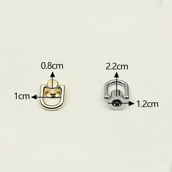 4 τμχ Μεταλλικό στρογγυλό δαχτυλίδι DO με κλιπ τσάντα με κλιπ καρφί Βιδωτό καρφί με ιμάντα σύνδεσης πόρπη DIY Δερμάτινα αξεσουάρ