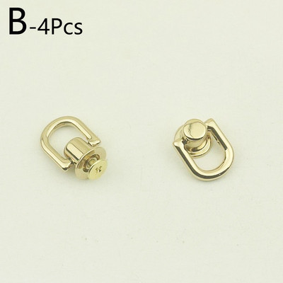 4 tk Metallist ümmargune DO rõngasnaast külgklambriga kott, keeratav nael, neet rihma ühendus riputuspandla meisterdamise rahakott nahast aksessuaarid