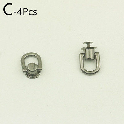 4 tk Metallist ümmargune DO rõngasnaast külgklambriga kott, keeratav nael, neet rihma ühendus riputuspandla meisterdamise rahakott nahast aksessuaarid