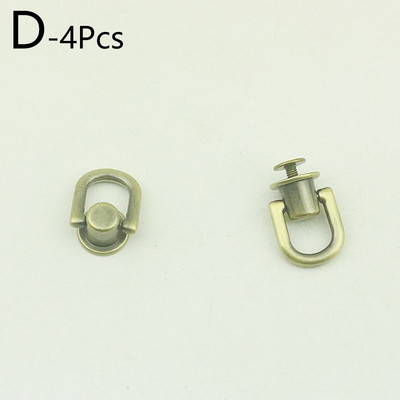 4 tk Metallist ümmargune DO rõngasnaast külgklambriga kott, keeratav nael, neet rihma ühendus riputuspandla meisterdamise rahakott nahast aksessuaarid