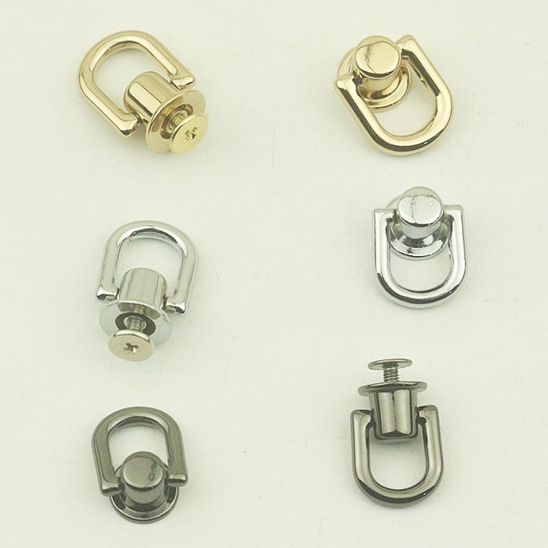 4 tk Metallist ümmargune DO rõngasnaast külgklambriga kott, keeratav nael, neet rihma ühendus riputuspandla meisterdamise rahakott nahast aksessuaarid