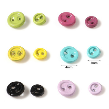 50 бр. 2 дупки 3 мм 4 мм мини копчета за Направи си сам дрехи за кукли Кръгли бонбонени цветни карти Изработване на скрапбукинг копчета Аксесоари за шиене
