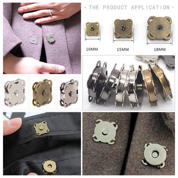 Висококачествени 10 комплекта/партида черно сребристо зашито метално магнитно копче за закопчаване за палто чанта аксесоари за дрехи скрапбукинг Направи си сам