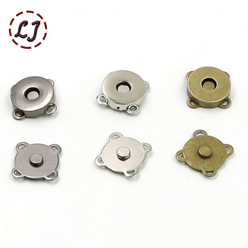 Înaltă calitate, 10 seturi/lot, argintiu negru, cusut pe buton magnetic magnetic metalic, pentru geantă de pardesiu, accesorii pentru articole de îmbrăcăminte, album de albume DIY