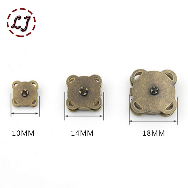 Înaltă calitate, 10 seturi/lot, argintiu negru, cusut pe buton magnetic magnetic metalic, pentru geantă de pardesiu, accesorii pentru articole de îmbrăcăminte, album de albume DIY