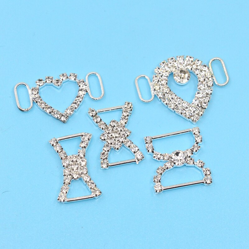 miješati 10 komada više stilova bikini konektori Kopča sa kamenčićima za Srebrni kristal Bikini kopča Torba cipele ukrasi za odjeću