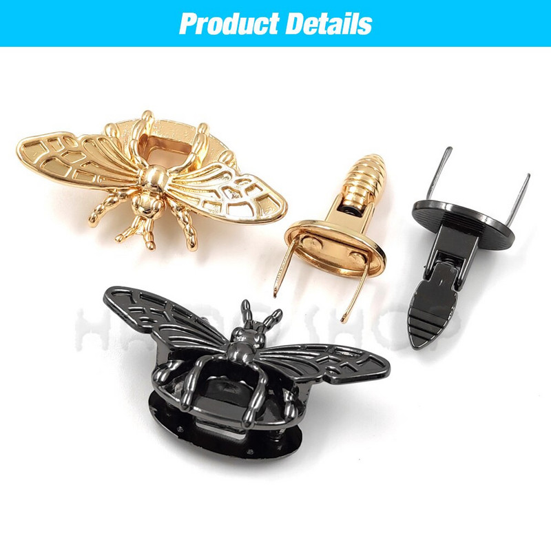 1P metallist mesilase kujuga keeratav lukk retromoekas kott-kinnitus riistvara nahast käsitöökoti jaoks Käekott rahakott DIY tarvikud