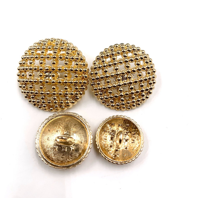 Tuščiavidurės karūnos metalinės sagos aukso spalvos 25mm/23mm/18mm/15mm megztinio palto dekoravimo sagos aksesuarai DIY 10vnt/Lot JS-0180