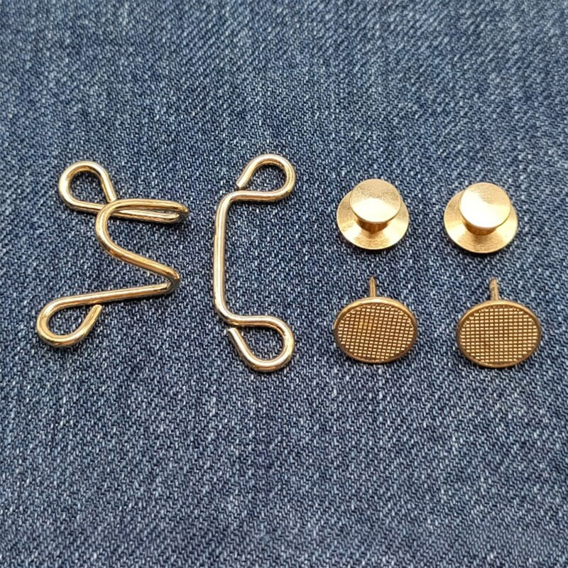 4 kompleta podesivih kopči u struku, set produživača za traperice, gumb za produžavanje struka za hlače, podesivi dugmad za traperice, savršeno pristajanje