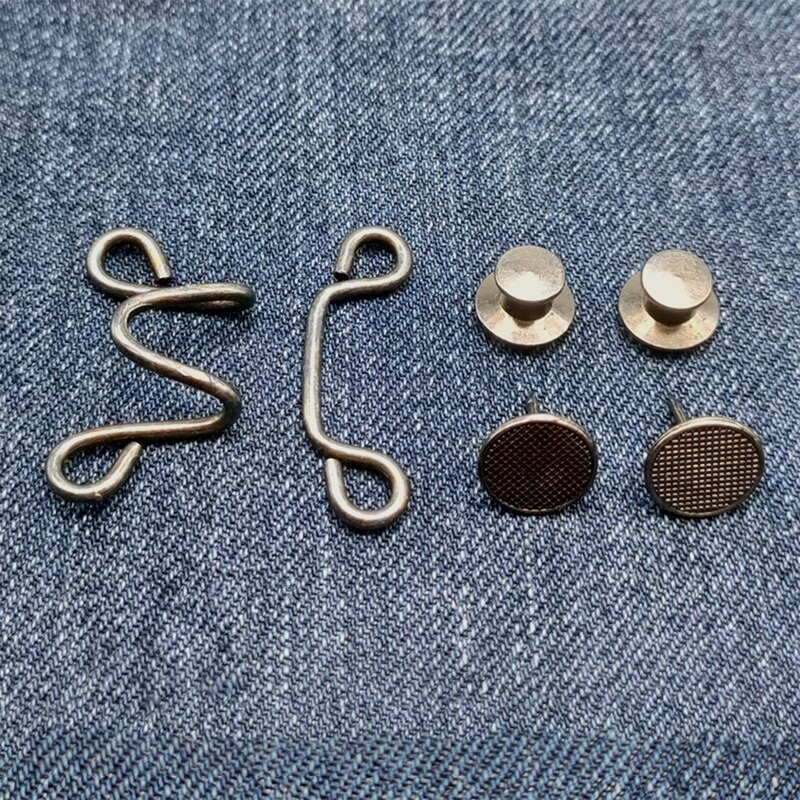 4 kompleta podesivih kopči u struku, set produživača za traperice, gumb za produžavanje struka za hlače, podesivi dugmad za traperice, savršeno pristajanje