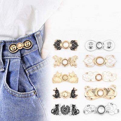 Jeans Waist Buckle Waist Closing Artifact Invisible Snap Button Removable Tightening Waistband Button Clothing Pant Adjust Tool